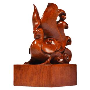 黑檀木雕实木方形凤凰印章木质玉玺定制定做官印私印摆件赠送刻字