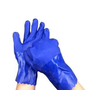 称星808防油手套耐油防滑818工作用劳保工业防水胶皮防酸碱浸胶