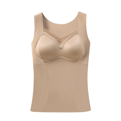 婷美保暖背心女2025新款秋冬季免穿文胸塑形收腹修身秋冬打底内衣