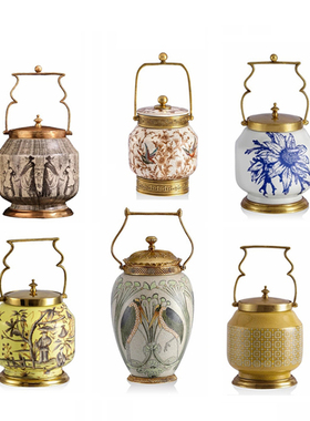 欧式美式装饰品摆件提壶盖盒奢华