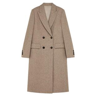 【100%绵羊毛】BLUE ERDOS美拉德驼色正肩毛呢大衣女