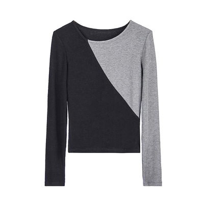 撞色薄款通勤长袖woonam设计感