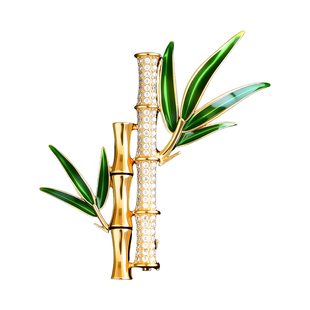 国风胸针女款2025新款微镶翠竹别针扣旗袍衣服点缀胸花配饰品礼物