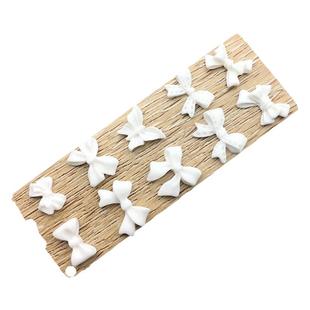 DANA 100颗美甲山茶花白色实色蝴蝶结混搭网红立体玫瑰花指甲钻