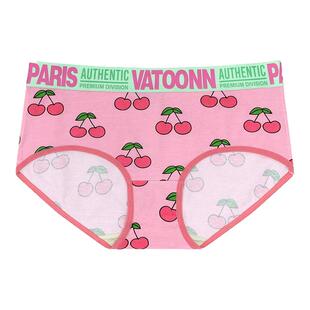 三角女生内裤纯棉印花中腰收腹宽腰带抗菌底裆可爱印花全棉潮卡通