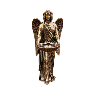 纯黄铜欧式天使摆件人物铜像雕塑守护天使之翼双翼罗马风格装饰品