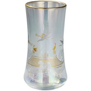 容山堂焕彩金银烧玻璃杯绿茶杯泡茶杯双层山峦耐热防烫办公水杯