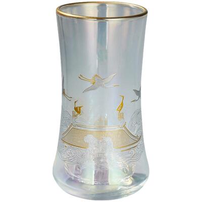 容山堂焕彩金银烧绿茶山峦玻璃杯