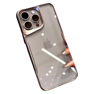 呆芒原创新款17高透钛灰色适用苹果15promax手机壳iPhone14全包不发黄13pro简约高级感12小众不撞款p大孔16pm