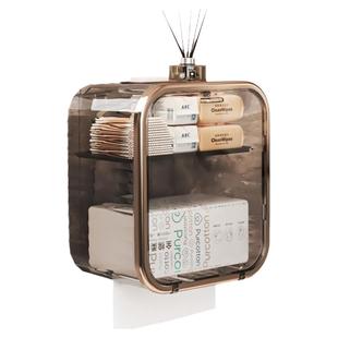 透明纸巾盒壁挂式面巾卷纸洗脸巾收纳盒厕所卫生间厨房倒挂抽纸盒