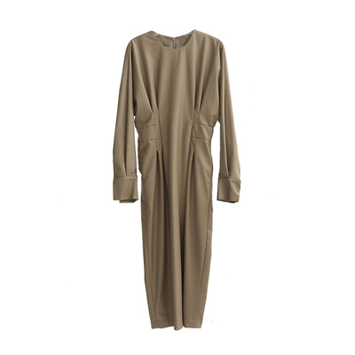 Garbociaga龙喜儿 牛乳生巧 法式小众简约收腰显瘦连衣裙7307