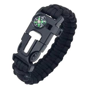 旅行户外多功能伞绳手链五合一求生手环野营探险应急品口哨指北针