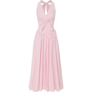 从那以后法式风挂脖吊带裙粉色连衣裙长裙海岛裙子度假海边穿搭女