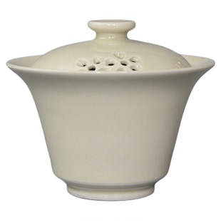 煮雪定瓷定州原产地仿古釉高级全手工樱花盖碗国风定窑高档茶器