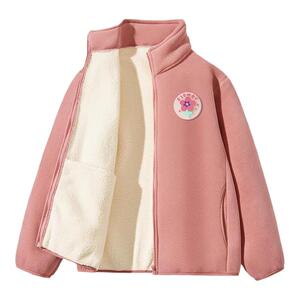 真维斯集团女童奥利绒外套女孩秋冬款双面绒保暖衣服儿童加绒冬装