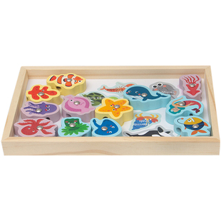 儿童磁性钓鱼玩具多功能串珠手眼协调幼儿园早教小班区域投放教具