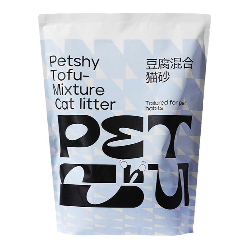 PETSHY百宠千爱椰壳除臭猫砂膨润土混合豆腐砂结团除臭2.0kg*4包