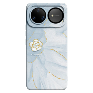 适用华为nova15pro手机壳nova13保护套14新款12的ultra女11外壳10后9活力版8硅胶7带挂绳轻奢创意鎏金山茶花