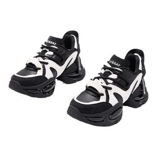 星期六黑色厚底老爹鞋女款2026年春季新款网红超火显脚小轻便港风