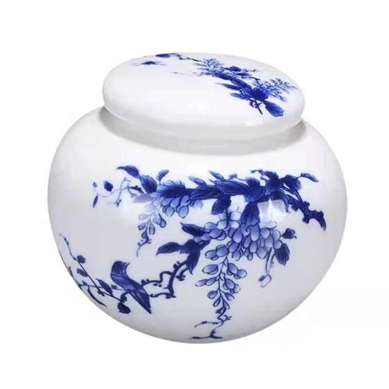 青花瓷密封陶瓷茶叶罐储物罐茶具