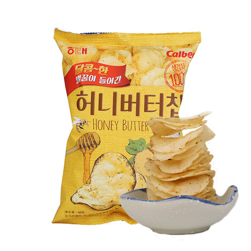 韩国进口零食 海太蜂蜜黄油薯片60g土豆片办公休闲膨化食品脆片
