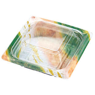 一次性前菜小碟海藻干果小食盘防雾盒盖 印花餐盒寿司盒 50套包邮