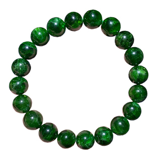 天然冰透透辉石手链小颗粒祖母绿墨绿水晶手串清新饰品礼物情侣款