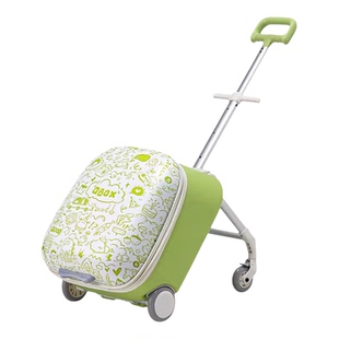 QBOX遛娃行李箱儿童可坐骑溜娃可登机懒人神器宝拉杆箱旅行箱跨境