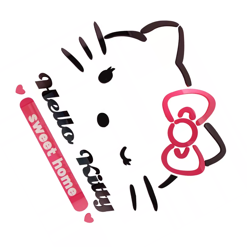 hellokitty凯蒂猫墙面儿童房间布置装饰生日贴女孩公主床头3d立体