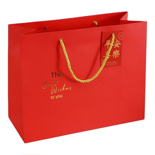 大红礼品袋新年元宵礼物礼盒纸袋手提纸袋喜庆大号春节年货礼袋