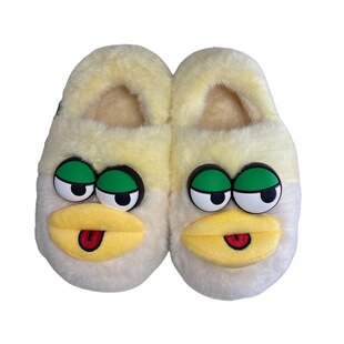 虫小绿儿童棉拖鞋男女秋冬2025新款室内家居卡通亲子毛绒保暖棉鞋