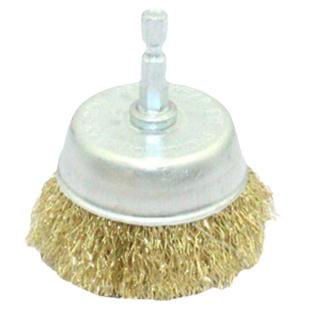 六角柄电动螺丝刀钢丝刷金属除锈刷木头杆碗钢丝轮电钻打磨笔刷