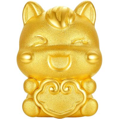 周六福黄金5d硬金生肖马转运珠女款定价呈祥马宝黄金手绳新年礼物