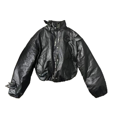 APRIORITY干蜡仿皮白鸭绒羽绒服