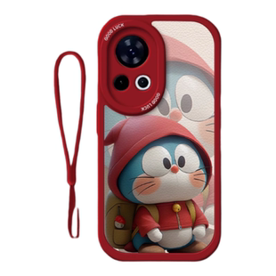 2024新年发呆叮当猫适适用华为nova12Ultra小羊皮手机壳nova12全包11pro防摔HUAWEI硅胶壳10男女9活力版8可爱