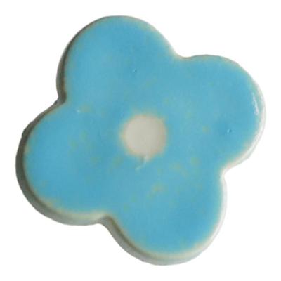 浅松石蓝花米色蕊树脂纽扣