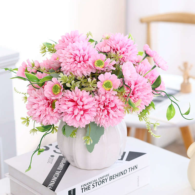 向日葵假花仿真花摆设客厅餐桌花艺摆件家居装饰塑料花束绢花盆栽