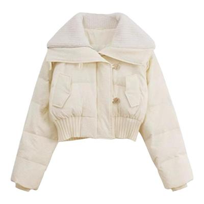 90白鸭绒羊羔绒短款羽绒服