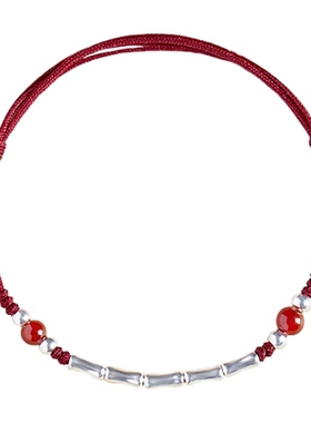 【100%官方正品】银竹节上岸红绳