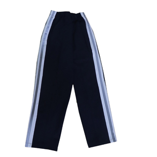 秋冬加绒白宽杠压灰色反光杠直口藏蓝校服裤子大码定做四季款棉质