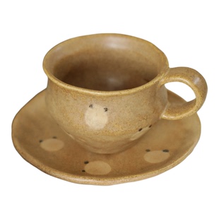 日式拙朴手作可爱小熊咖啡杯碟下午茶高档精致漂亮拿铁拉花杯子