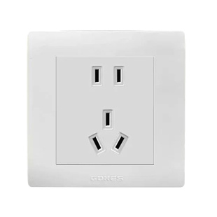 粤奇胜86型暗装开关插座面板二三插座一开单控8孔多孔插十孔插座