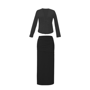 atlanticbeach法式开衫披纱半身沙滩裹裙女夏度假风慵懒两件套装