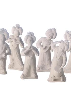 新中式古代奏乐人物摆件家居样板间玄关仕女雕塑摆设博古架装饰品