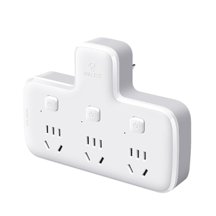 公牛电排插座转换器开关超薄扁转接插头分插器上墙一转多功能插排