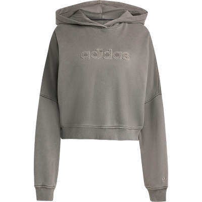 Adidas/阿迪达斯正品三叶草女士休闲短款水洗做旧套头卫衣JW7296