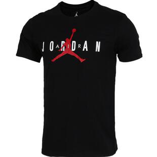 Nike/耐克正品AIR JORDAN AJ字母飞人大LOGO 黑白蓝短袖T恤AA1908