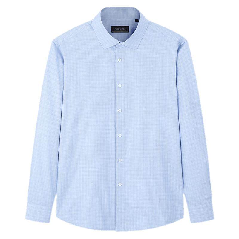 【桑蚕丝凉感】雅戈尔官方春秋新品商务休闲格纹冰丝长袖衬衫男