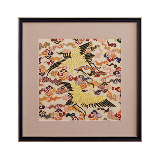 南京云锦研究所博物馆织金云鹤装饰画挂画轻奢高级感非遗工艺品