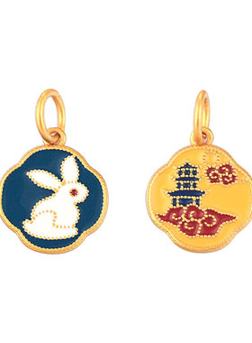 平安锁吊坠沙金项链随身挂件